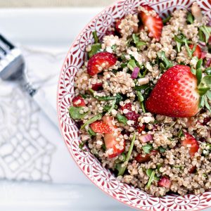 strawberry quinoa salad prepared