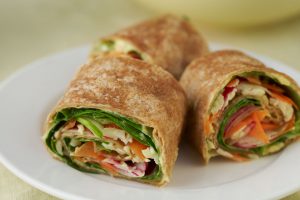 Lunch wrap on a plate