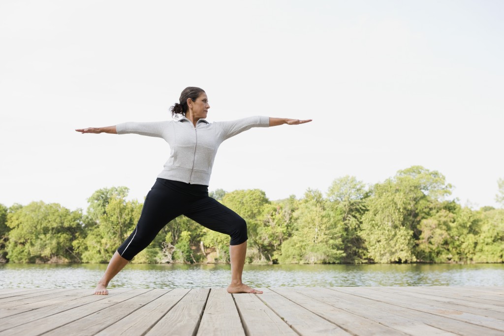 Woman practicing yoga