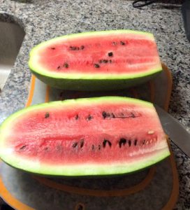 watermelon cut in half