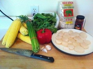 Ingredients for scallop recipe