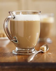 Cup of Cappuccino and Spoon With Sugar Cube, Still Life