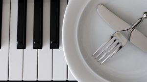 A plate on a keyboard