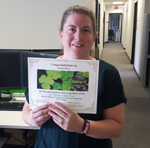 Sarah with certificate